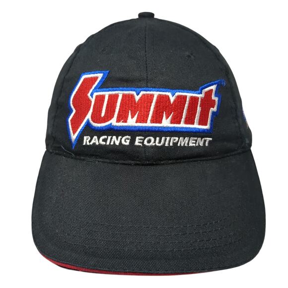 Summit Racing Equipment Strapback Baseball Cap Black One Size Embroidered - Picture 1 of 10